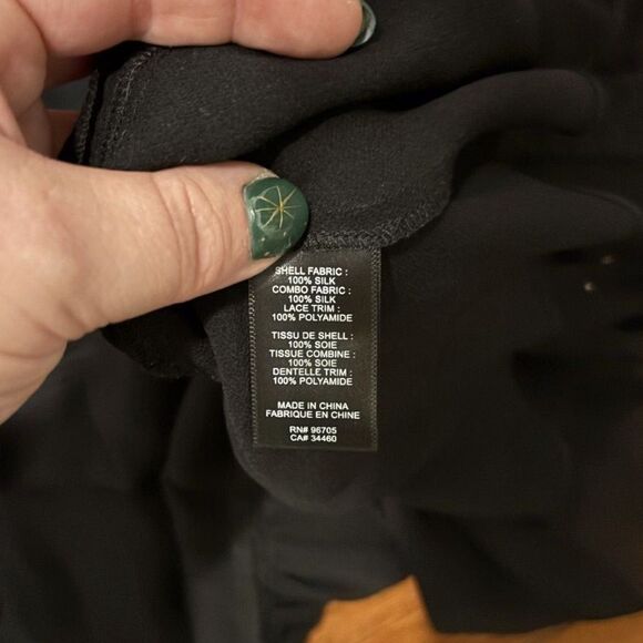 Rebecca Taylor Black Silk Lace Blouse Sleeveless Romantic Top Size 4 - Picture 5 of 6